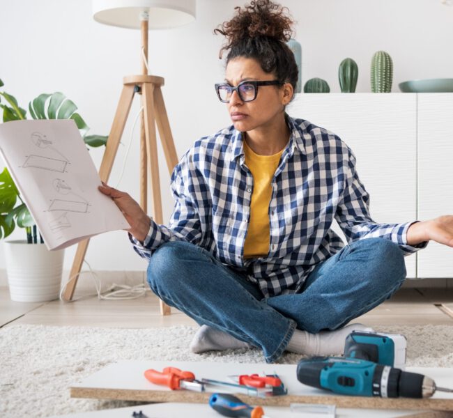 Black,Woman,Reading,Furniture,Assembly,Instruction,Manual,In,New,Home